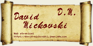 David Mickovski vizit kartica